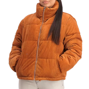COLLECTION B women’s thick/heavy size medium corduroy puffer jacket in rust NWT